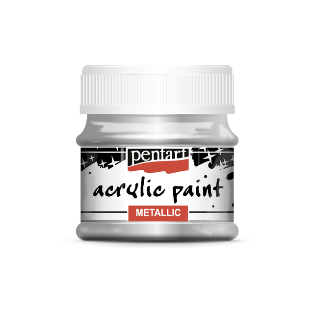 Acrylic paint metallic 50 ml silver