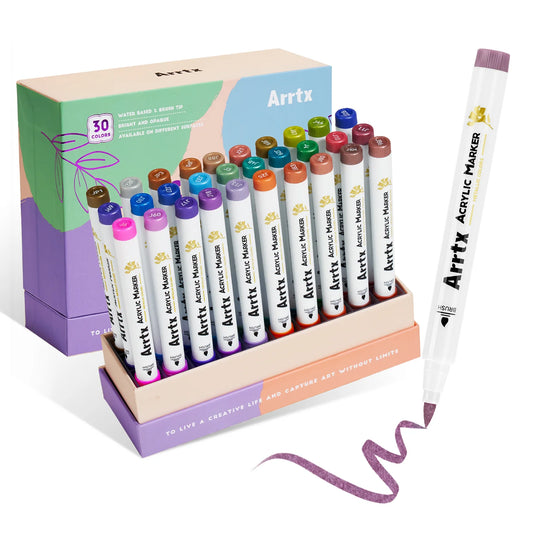 Akrylpennor – Metalliska färger 30-pack