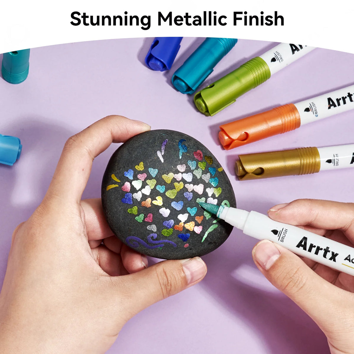 Akrylpennor – Metalliska färger 30-pack