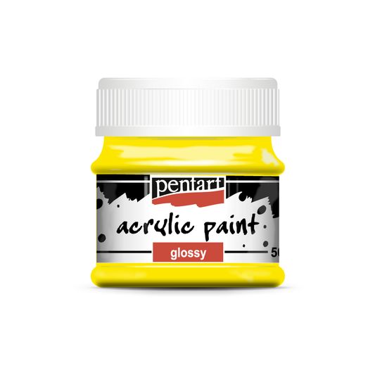 Acrylic paint glossy yellow – köp hos Konstnärsfabriken
