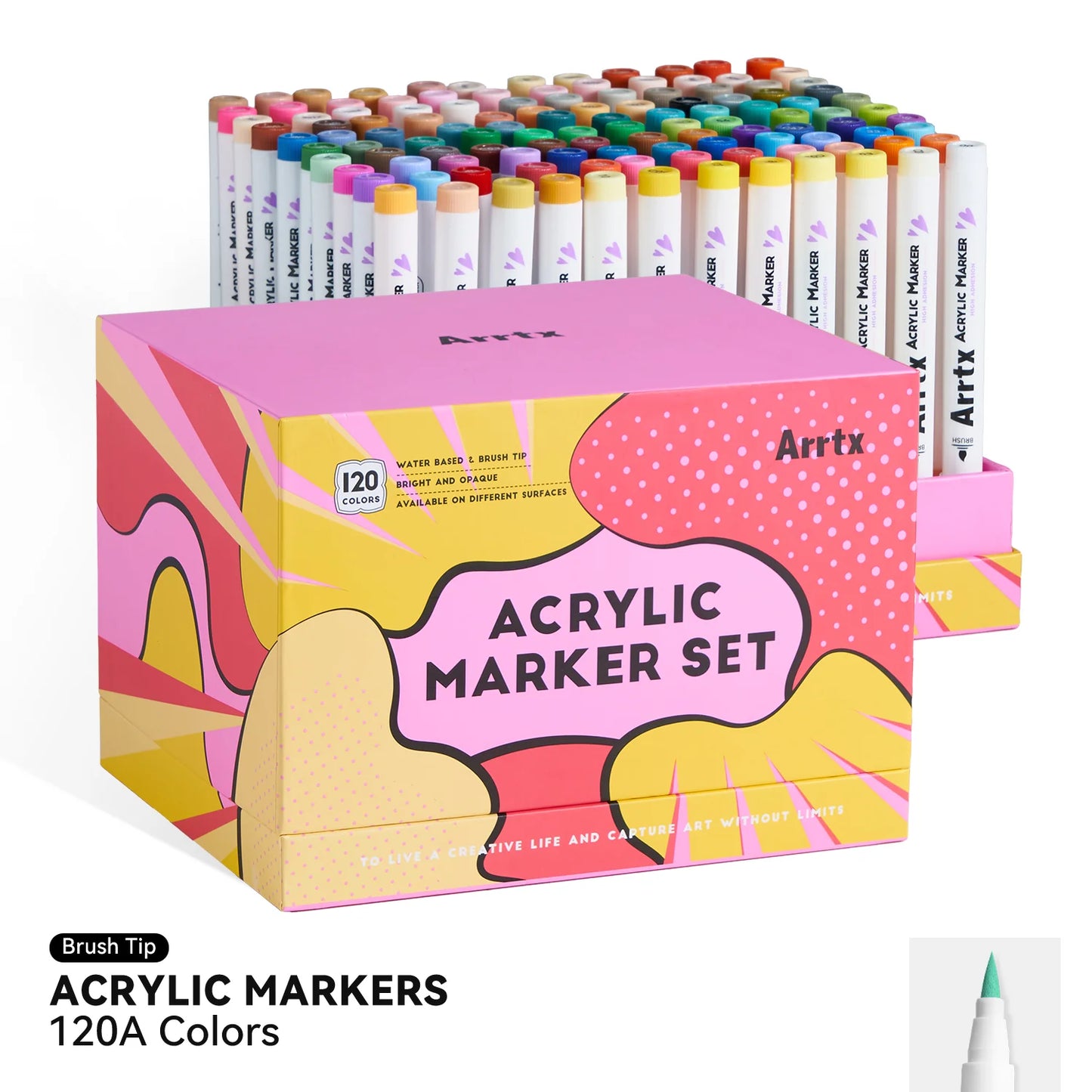 Arrtx Akrylpennor 120A – Anime Colors Brush Tip