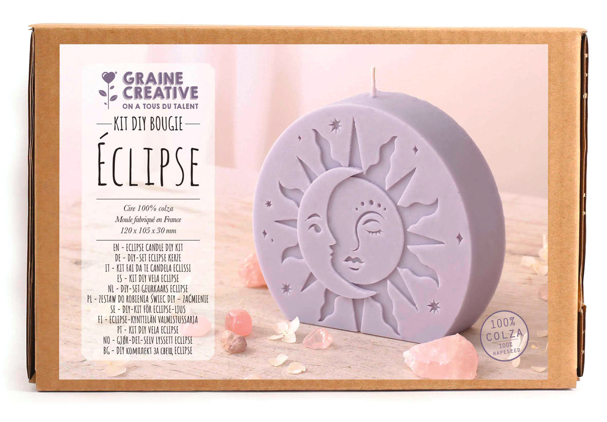 Förpackning till Éclipse ljuskit med sol- och månmotiv