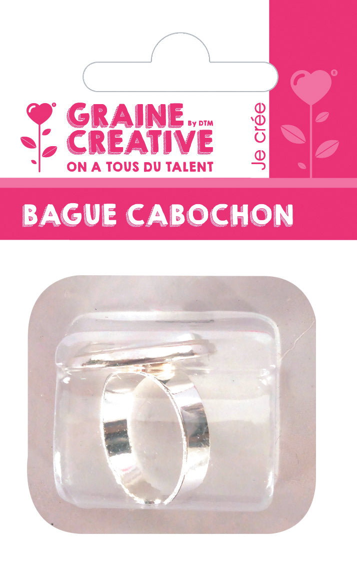 Rund ring med glaslins Ø 20 mm – Silver