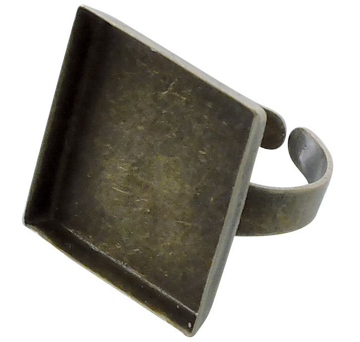 Kvadratisk ring med fäste – Brons