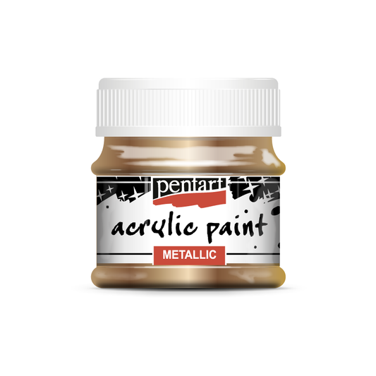 Acrylic paint metallic 50 ml brass – köp hos Konstnärsfabriken