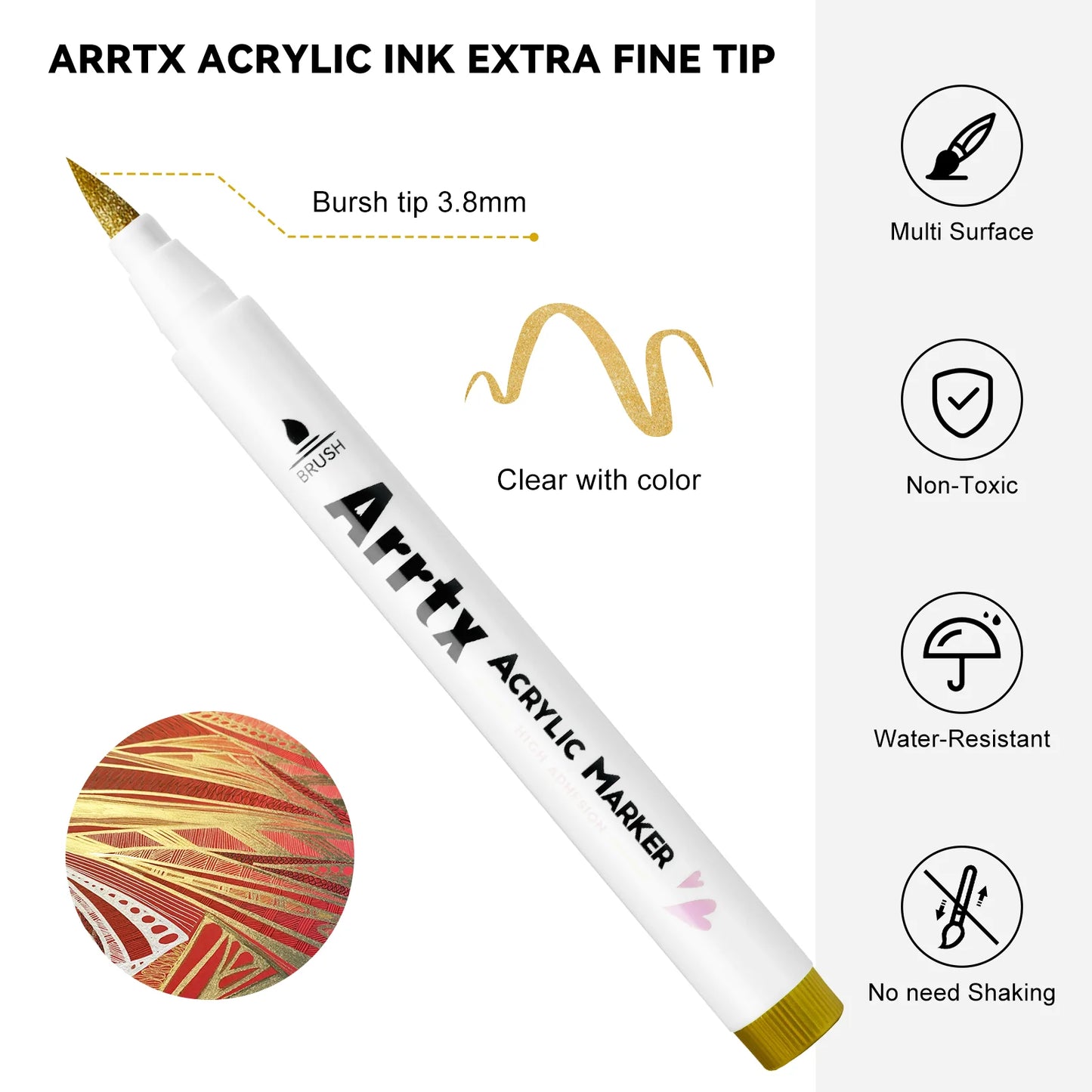 Arrtx Acrylic Marker Pen 10-pack