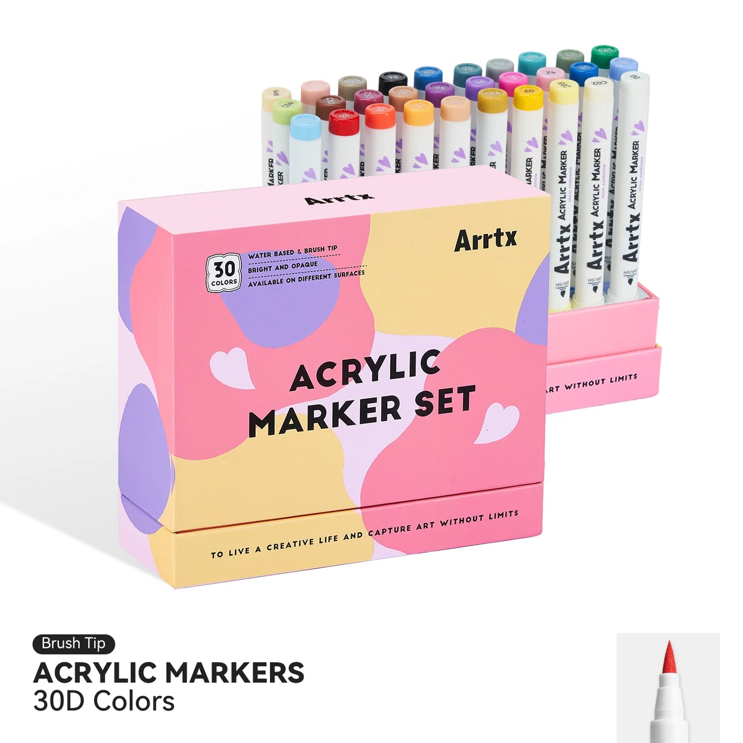 Arrtx Akrylpennor – 30 Färger 30D