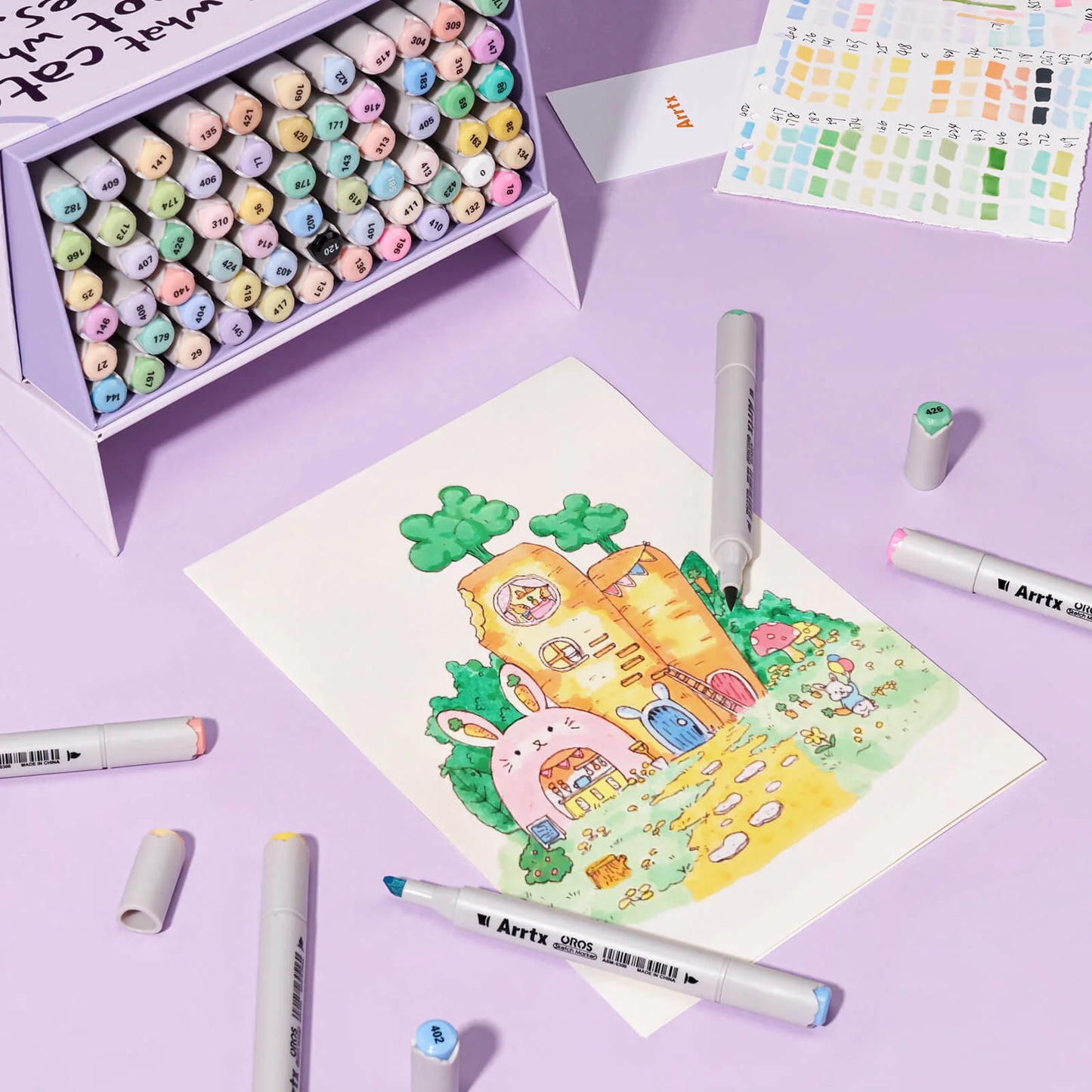 Arrtx Pastel 66 Alcohol Markers