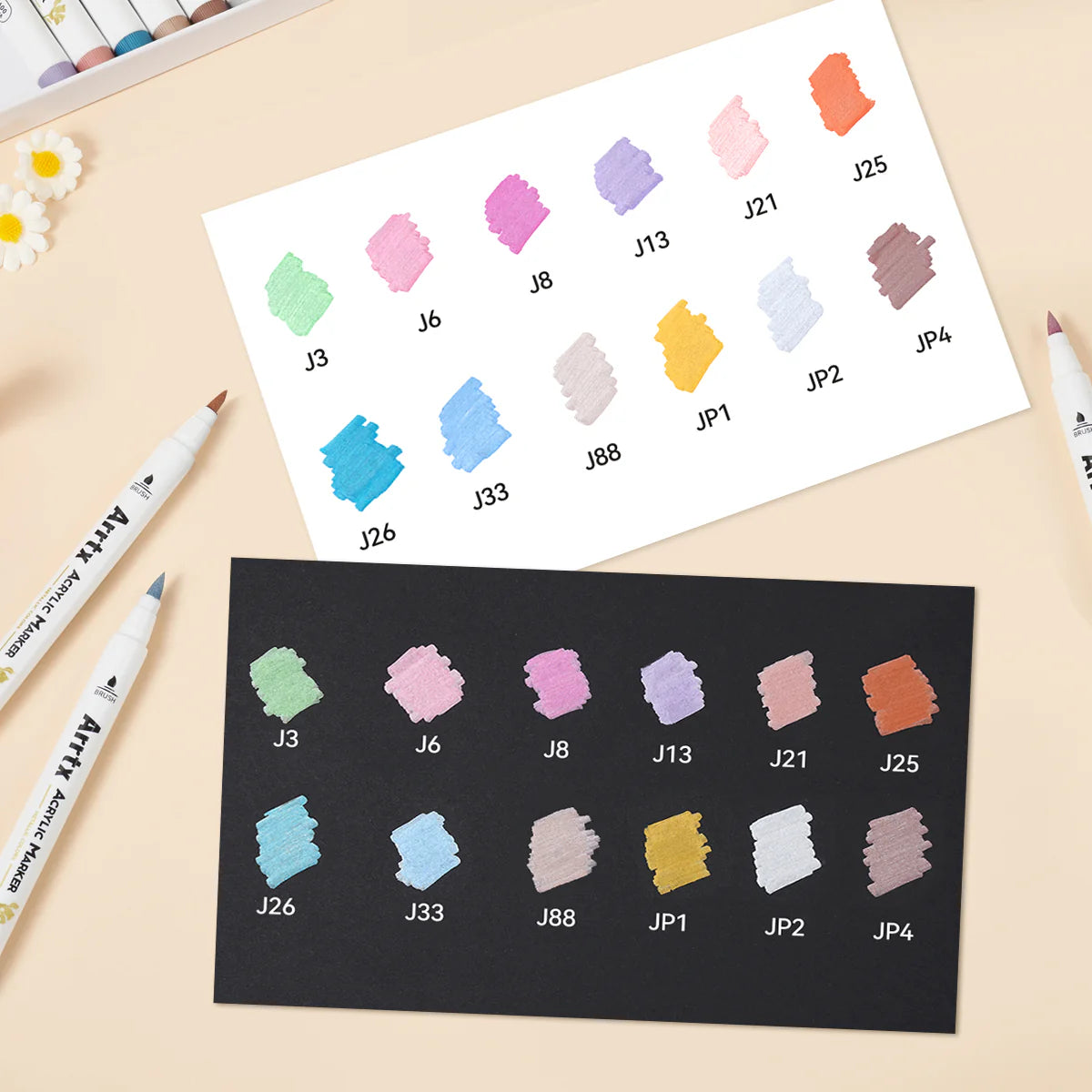 Arrtx Acrylic Marker Metallic Colors 12-pack