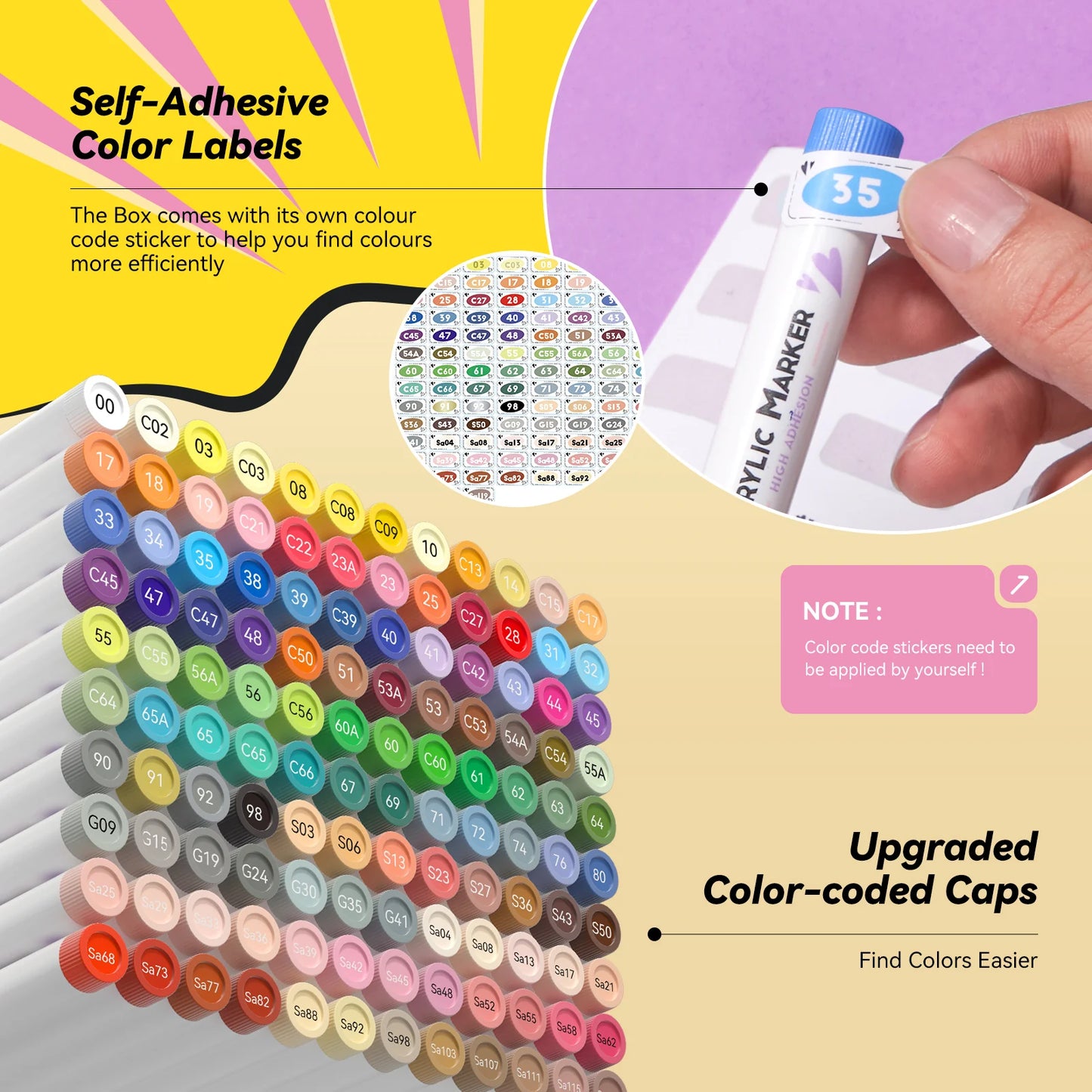 Arrtx Akrylpennor 120A – Anime Colors Brush Tip