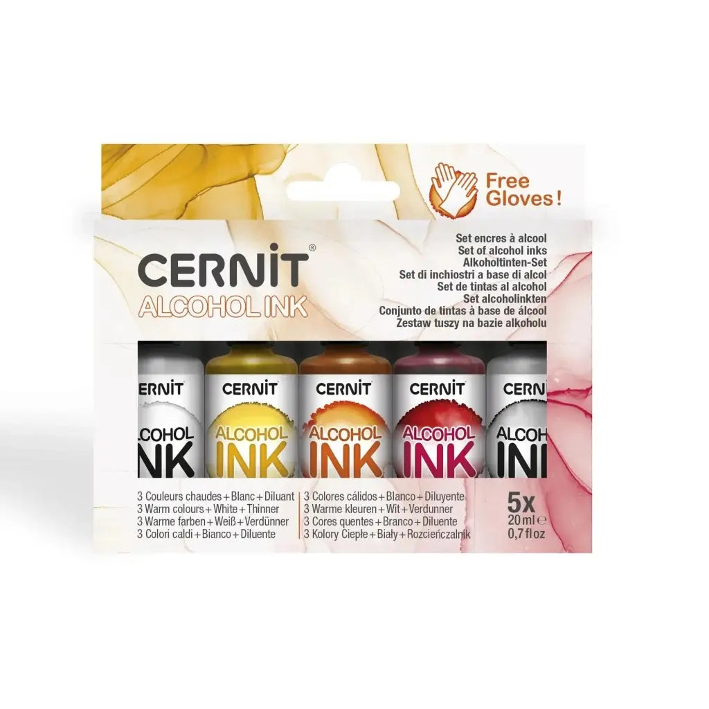 Cernit Alcohol Ink – Kit med varma färger