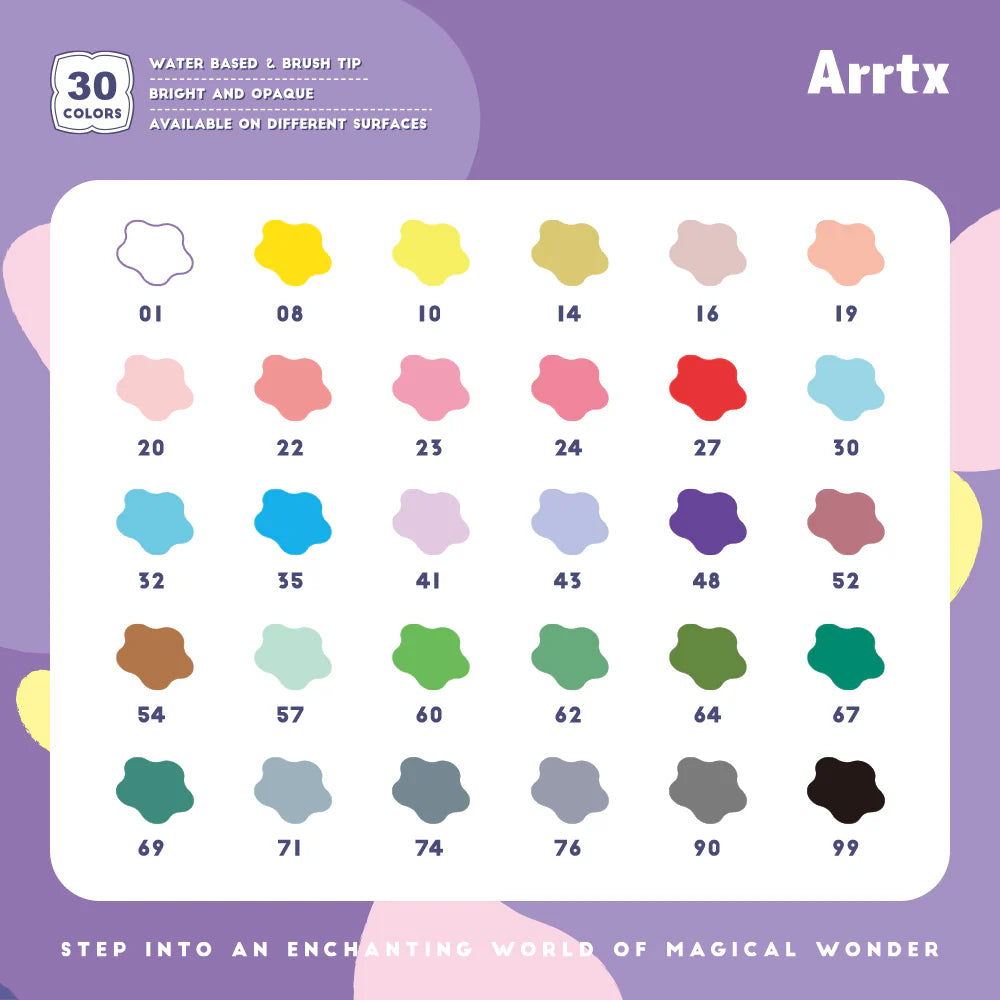 Arrtx Akrylpennor – 30 Pastellfärger