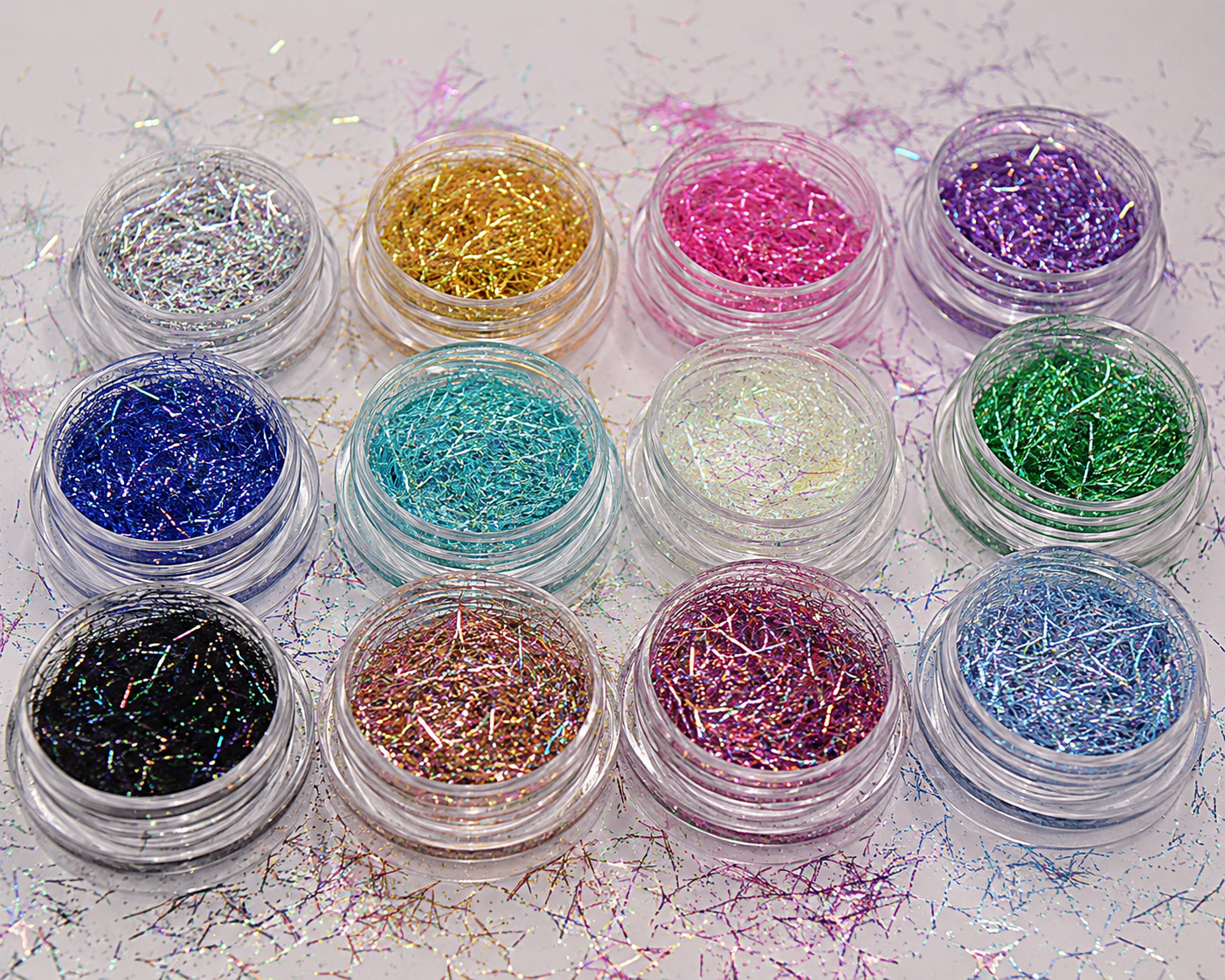 Holographic strip glitter