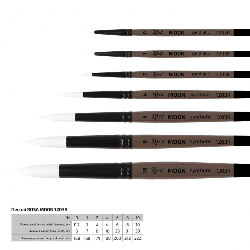 MOON 1203R - allround penslar för akryl, gouache eller liknande färger