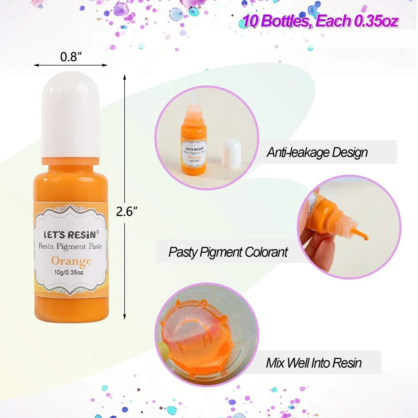 Let´s Resin 10 nyanser av pigment pasta