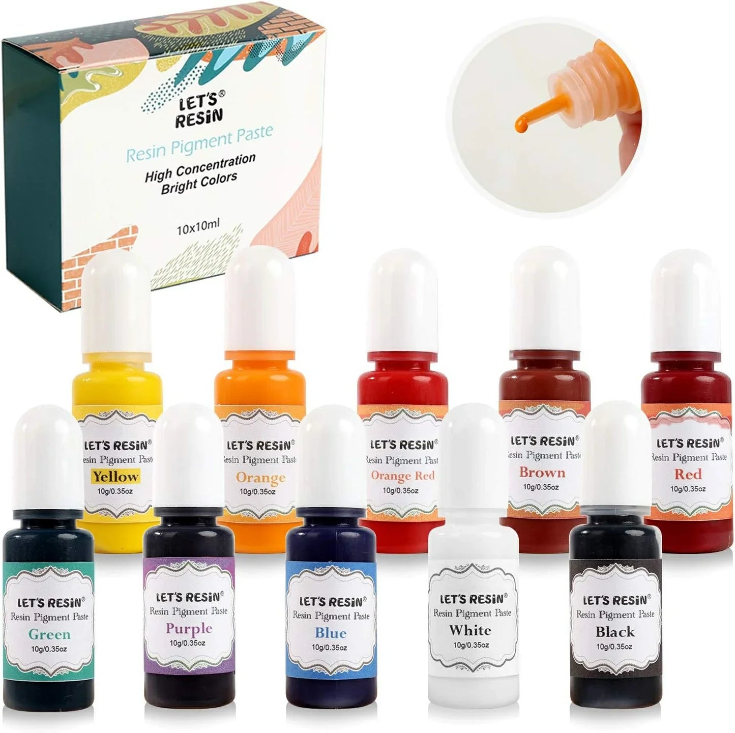 Let´s Resin 10 nyanser av pigment pasta