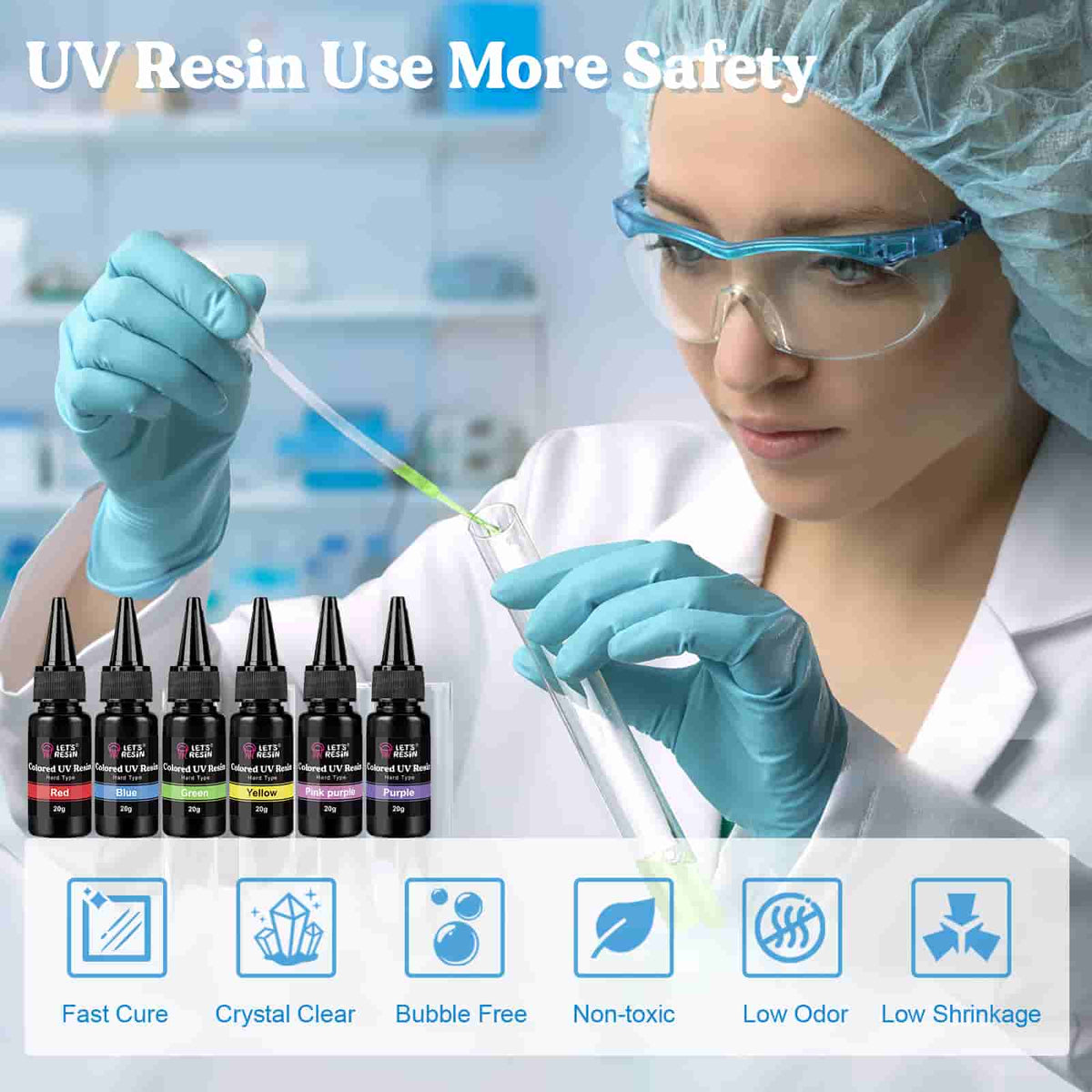 Let´s Resin Multi-color UV Resin - 18 Colors x 20g