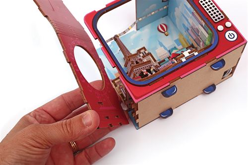 Färdig 3D-trämodell Welcome to Paris i röd tv-form med Paris-scen