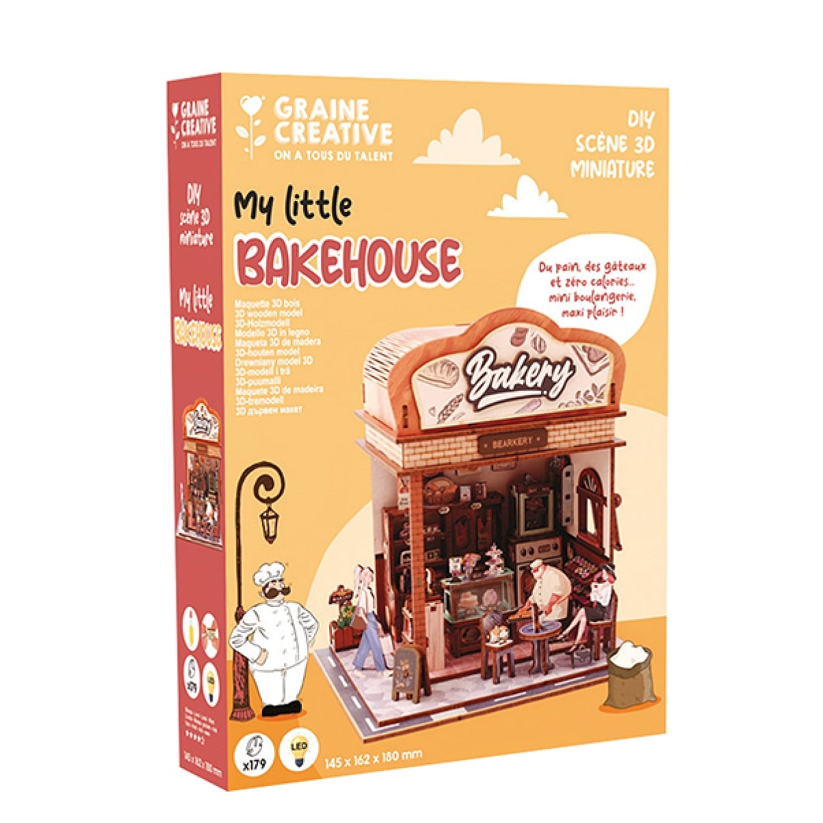 Bakehouse – 3D-modell i trä med LED