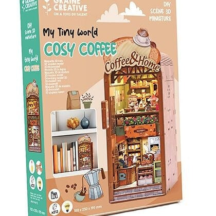 Cosy Coffee – 3D-modell i trä med LED