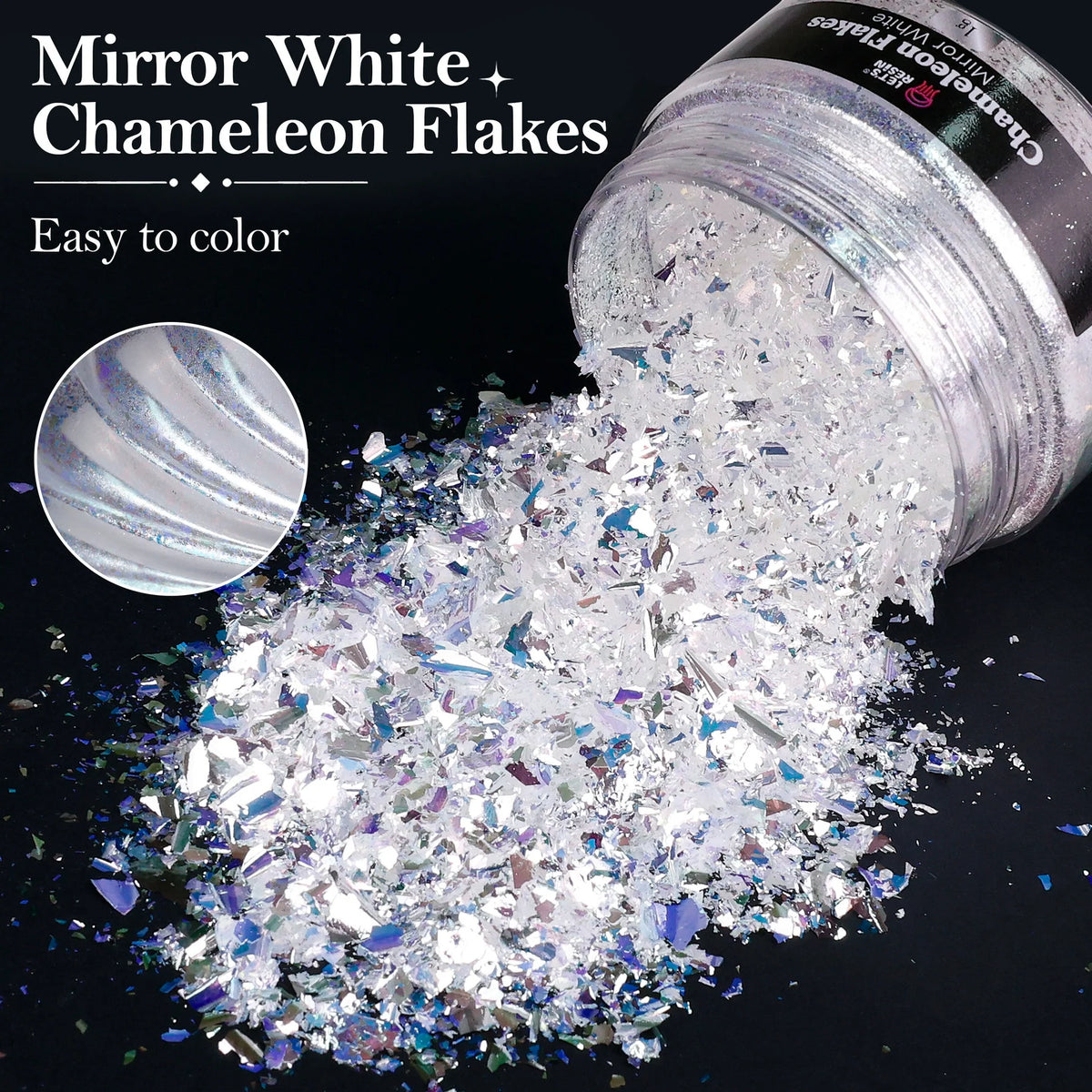 Let's Resin white mirror Kameleontflingor