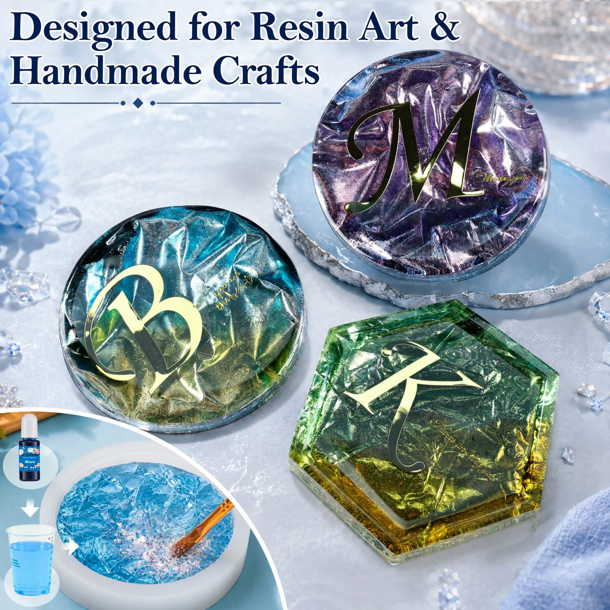 Let's Resin white mirror Kameleontflingor