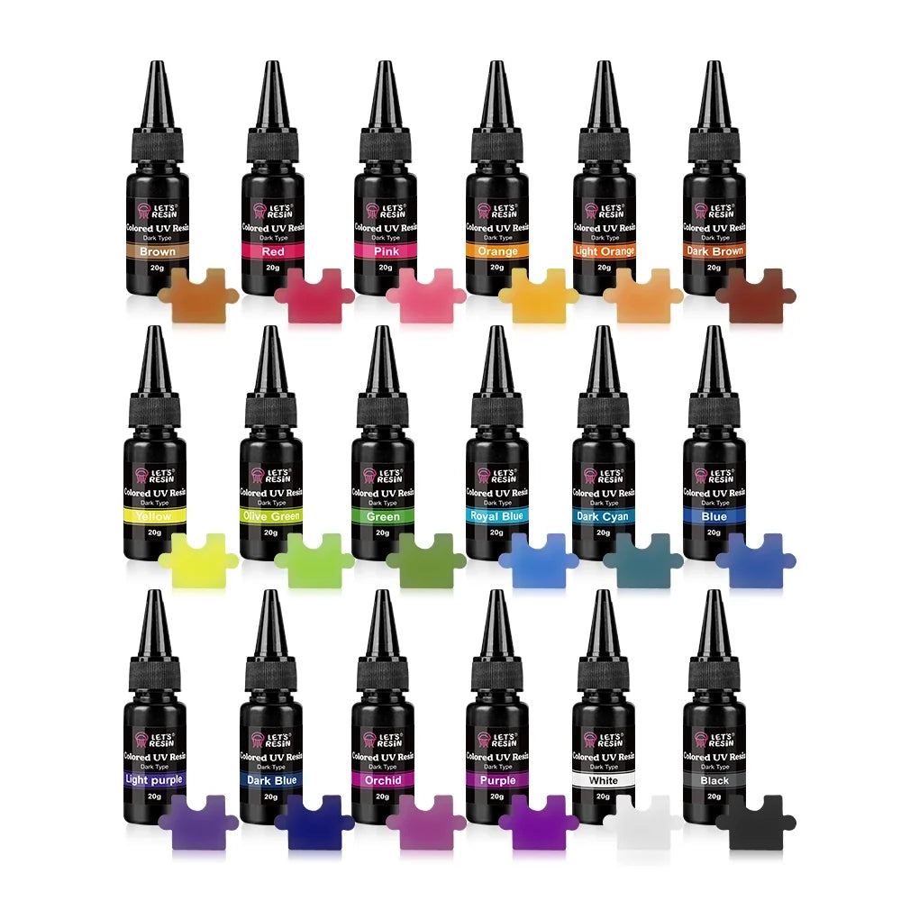 Let´s Resin Multi-color UV Resin - 18 Colors x 20g