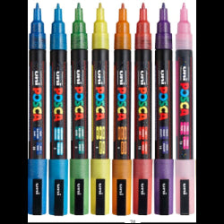 Posca Marker PC-3ML 0,9-1,3 mm Fine - välj mellan 8 glittriga nyanser