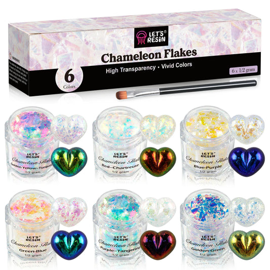 Let's Resin Transparenta Kameleontflingor – 6 färger