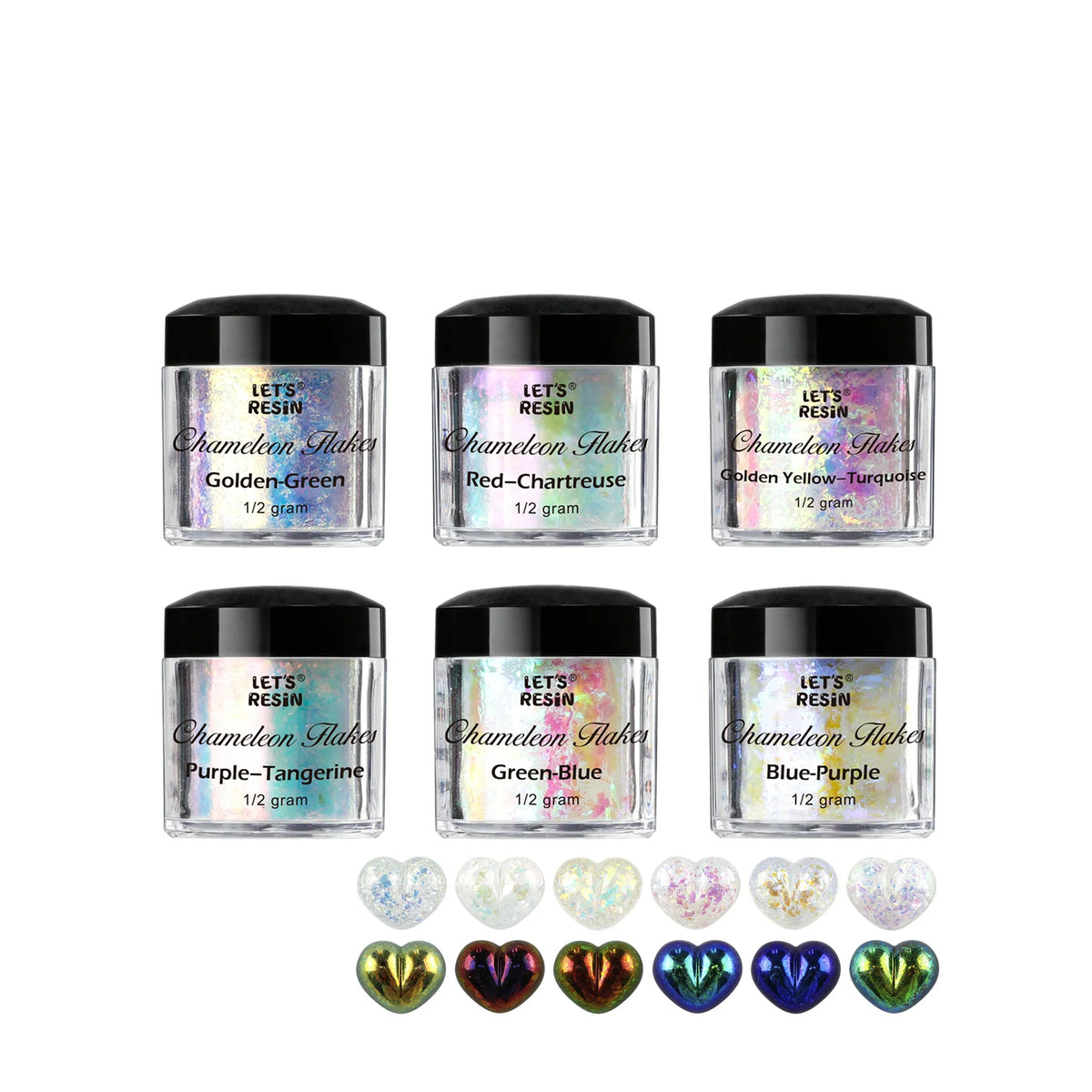 Let's Resin Transparenta Kameleontflingor – 6 färger