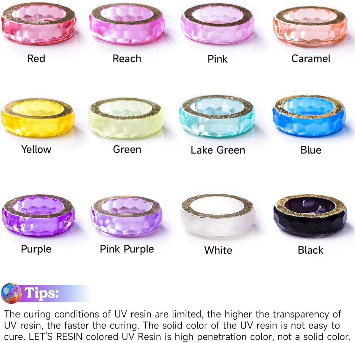 Let´s Resin Multi-color UV Resin - 18 Colors x 20g